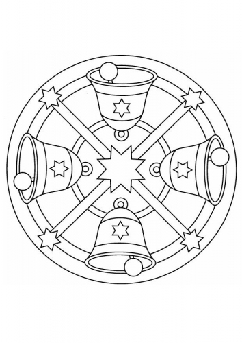 coloriage mandala cloches de noel